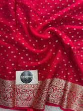 Gajri Pink  Pure Viscose Gerogette Silk Saree